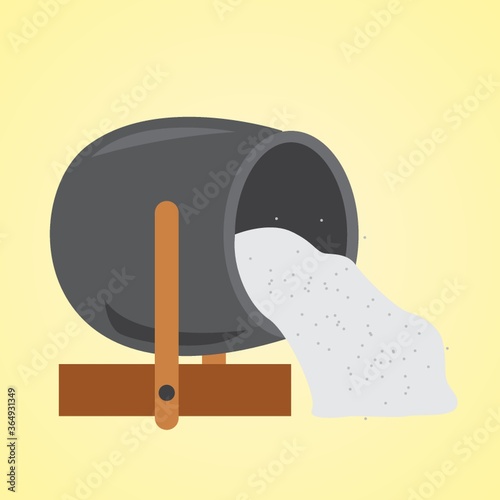 cement poured out from mixer