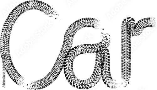 Car tire track logo