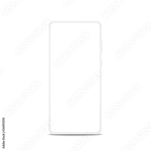 Modern frameless mobile phone mockup isolated on white background.Vector illustration