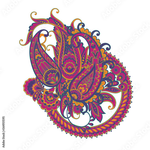Paisley Damask ornament. Isolated Vector illustration