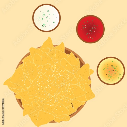 chips and condiments