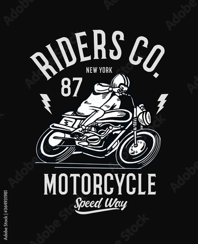 New York motorcycle theme typography and illustrations , t-shirt graphics, vectors.