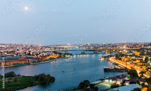 Golden Horn view from Pierre Loti Hill. Istanbul  Turkey.