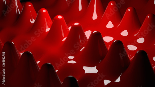 red abstract hills 3d rendering