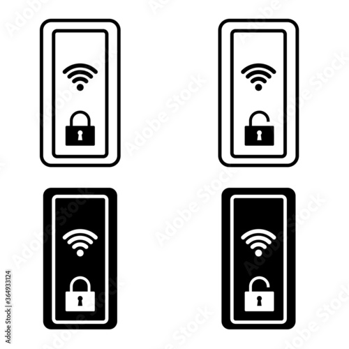 Smart lock vector icon set. Digital security illustration sign collection. data protection symbol. 