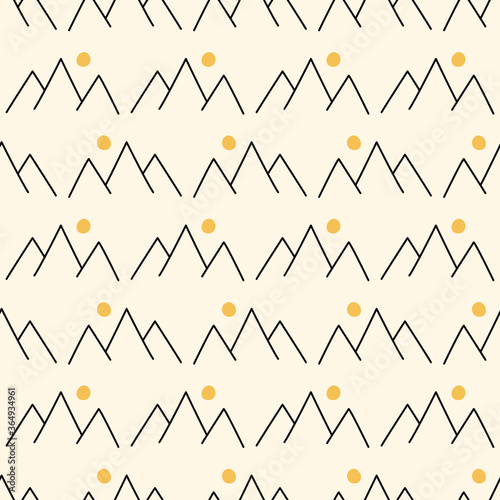 seamless pattern, mountain art surface design for fabric scarf and decor