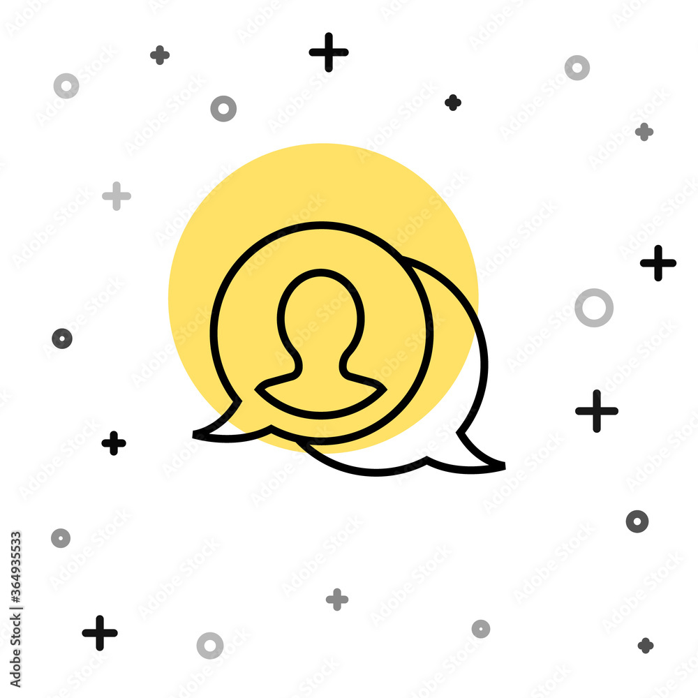 Black line Speech bubble chat icon isolated on white background. Message icon. Communication or comment chat symbol. Random dynamic shapes. Vector. Black line Speech bubble chat icon isolated on white background. Message icon. Communication or comment chat symbol. Random dynamic shapes. Vector.
