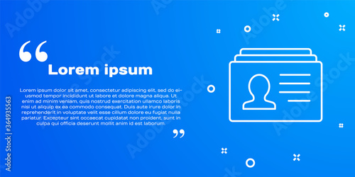 White line Resume icon isolated on blue background. CV application. Searching professional staff. Analyzing personnel resume. Vector.