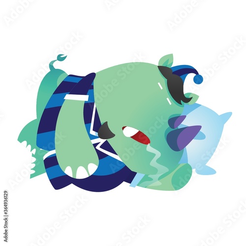 rhinoceros cartoon fallen asleep