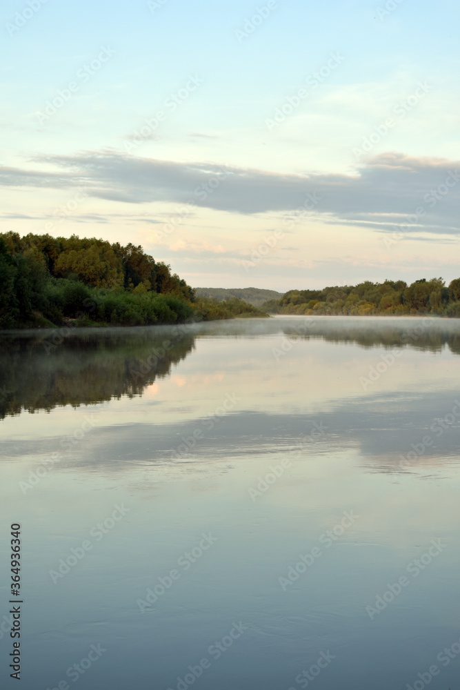 Fototapeta premium gentle beautiful dawn on a small river