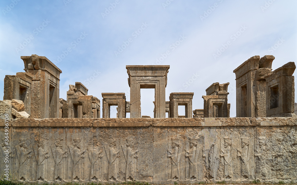 Fototapeta premium Ancient temple ruins at Persepolis, Iran, with stone columns