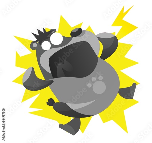 electrocuted bear cartoon photo