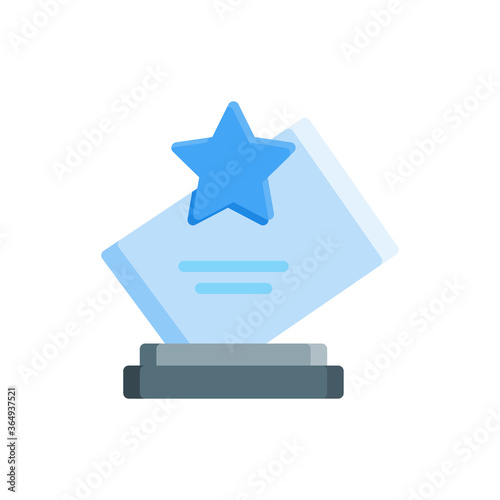 trophy icon isolated on white background. vector illustration in flat style. EPS 10