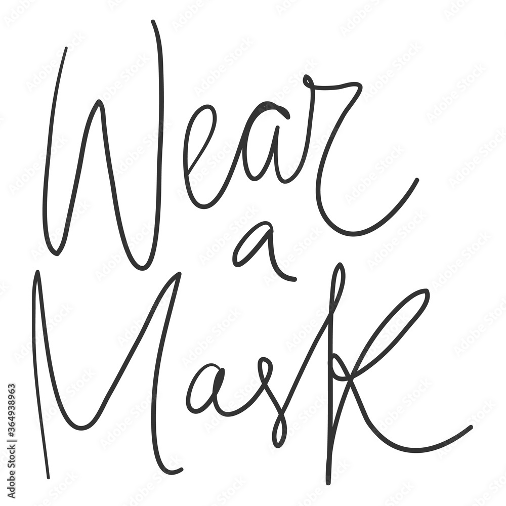 Wear your mask. Covid-19. Sticker for social media content. Vector hand drawn illustration design. Wear your mask. Covid-19. Sticker for social media content. Vector hand drawn illustration design.