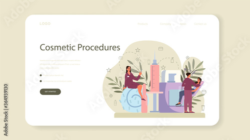 Cosmetologist web banner or landing page, skin care