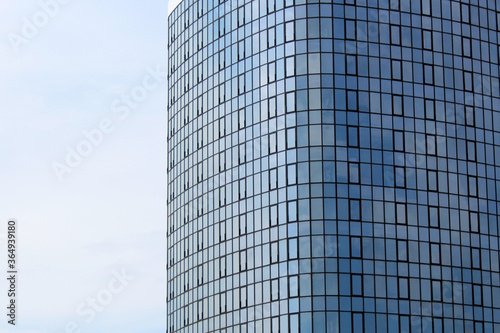 Glass and metal skyscraper 