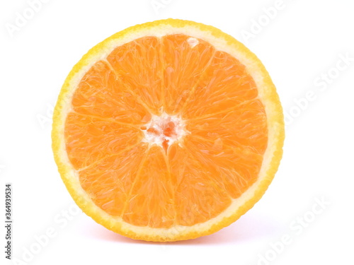sliced orange on a white background