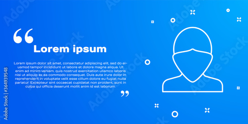 White line Vandal icon isolated on blue background. Vector.