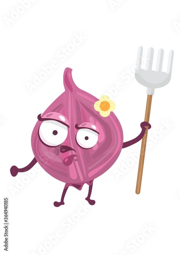 beetroot holding gardening fork
