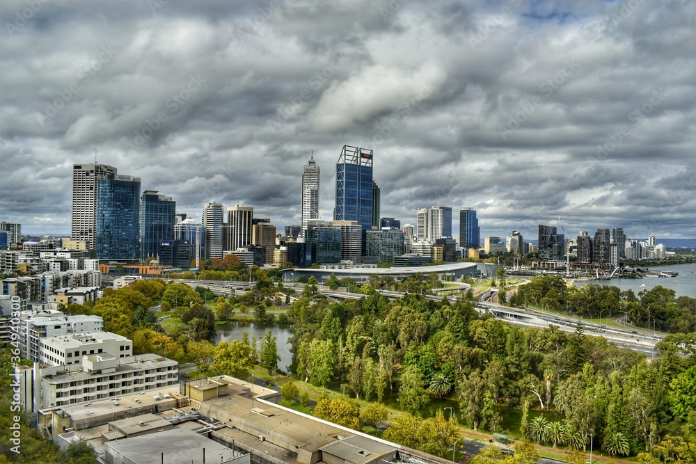view from the top of the city of perth
