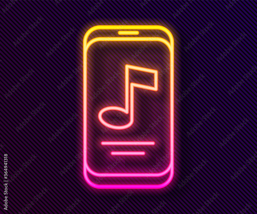 Glowing neon line Music player icon isolated on black background. Portable music device. Vector. Glowing neon line Music player icon isolated on black background. Portable music device. Vector.