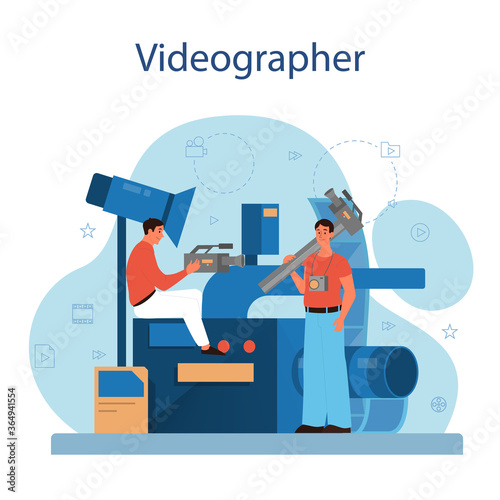 Video production or videographer concept. Movie and cinema