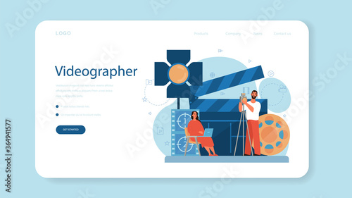 Video production or videographer web banner or landing page