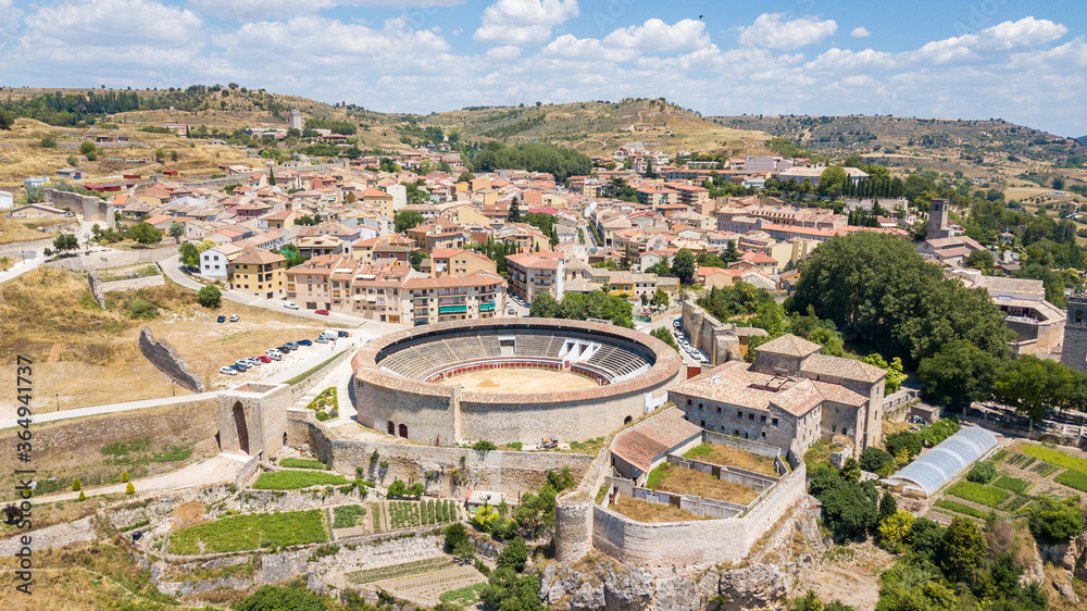 views of siguenza romanisque town in guadalajara, spain	