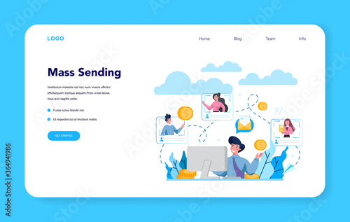 Lobbyist and lobby web banner or landing page. Professional pr