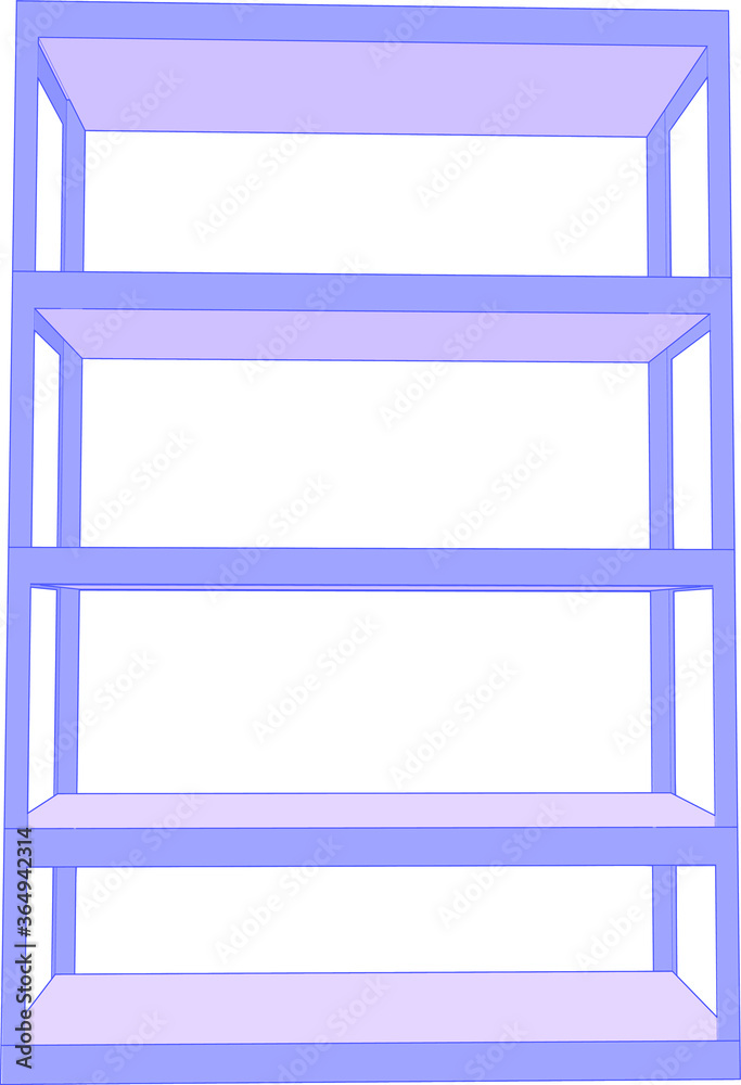 Unique Blank empty shelf Cute illustration front perspective Unique Blank empty shelf Cute illustration front perspective