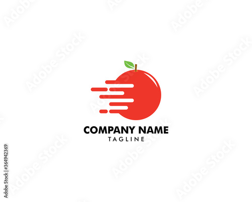 Delivery fast orange fruit logo template