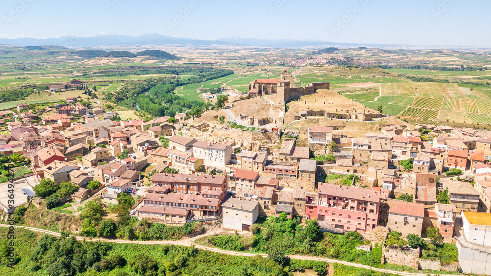 aerial view of elciego town in la rioja, Spain