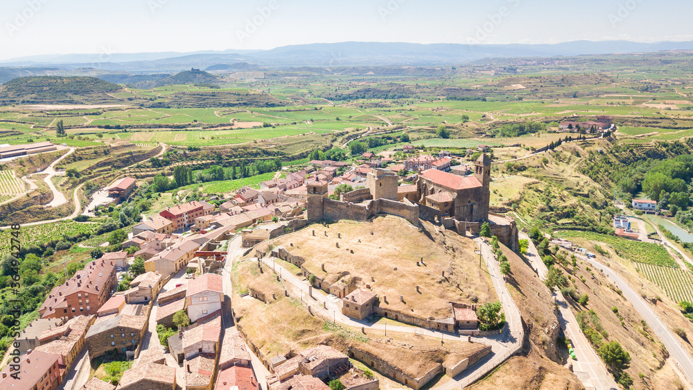 aerial view of elciego town in la rioja, Spain