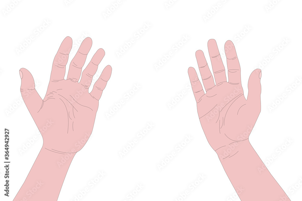 Hands on a white background. Wash your hands. Illustration for design Hands on a white background. Wash your hands. Illustration for design