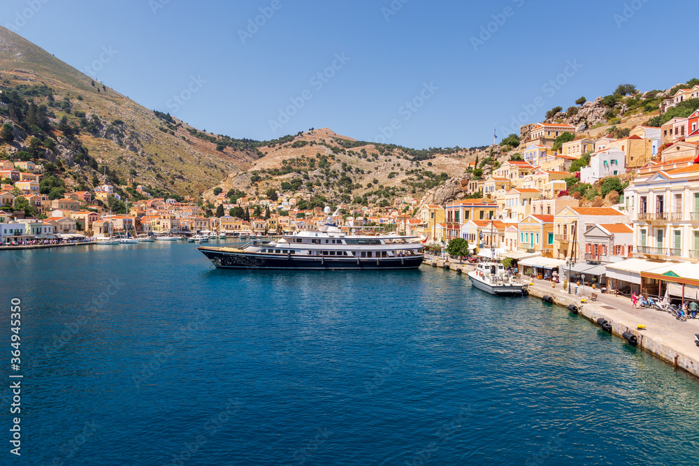 Gialos, the port of beautiful Symi island in Greece. Europe