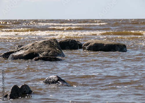 summer landscape with rocks by the sea, baltic sea coast © ANDA