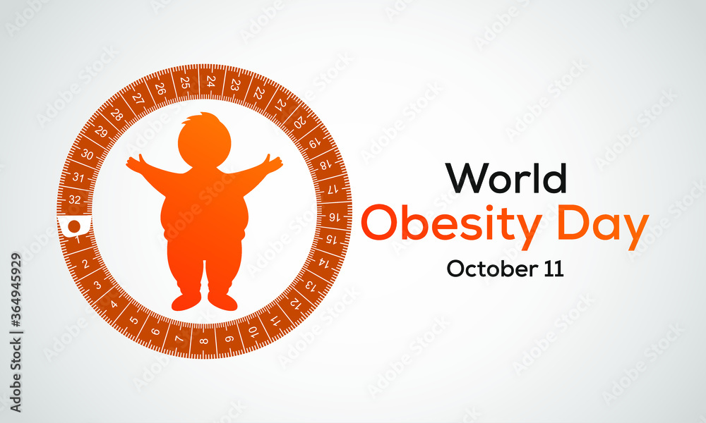 Fototapeta premium Vector illustration on the theme of World Obesity day observed each year on October 11 across the globe.