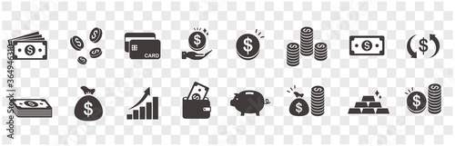 money Coin finance icons vector