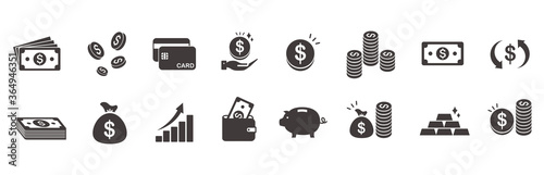 money Coin finance icons vector