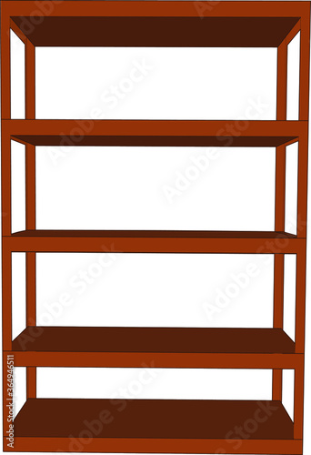 Wooden color Blank empty shelf