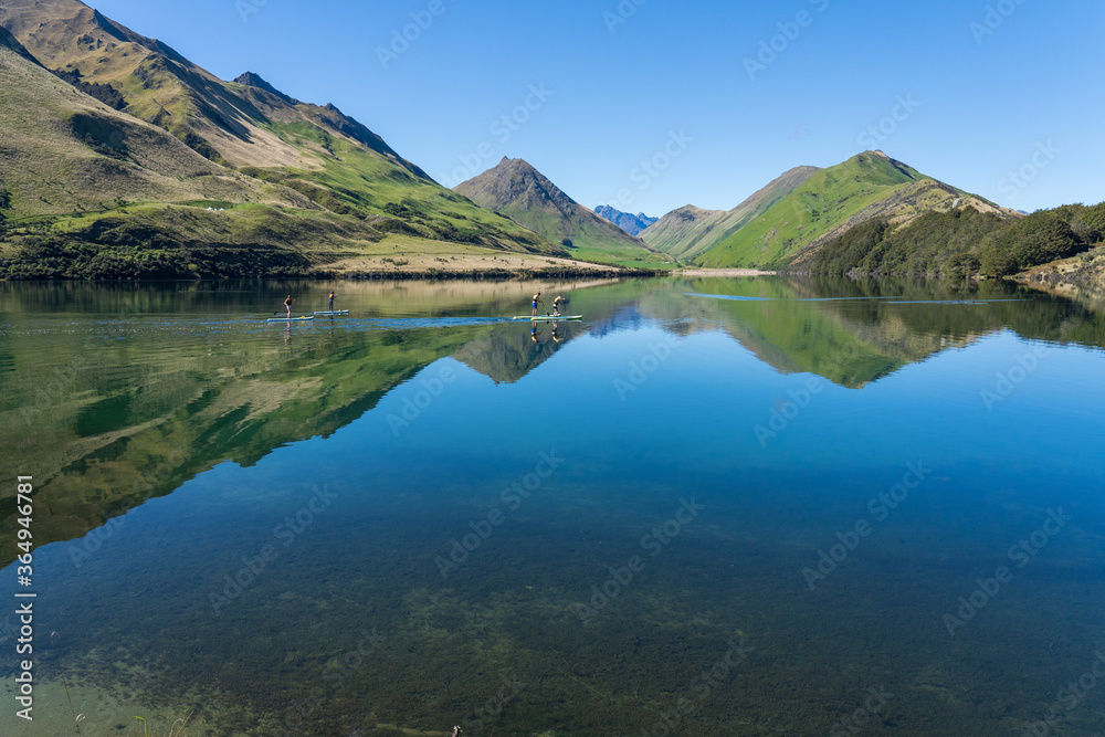 New Zealand lake landscape near Queenstown with a good reflection