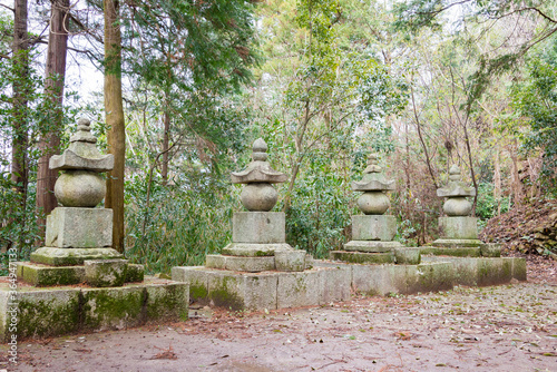 Mausoleum of Oda Nobukatsu at Azuchi Castle Ruins in Omihachiman  Shiga  Japan. Azuchi Castle was one of the primary castles of Oda Nobunaga and built from 1576 to 1579.