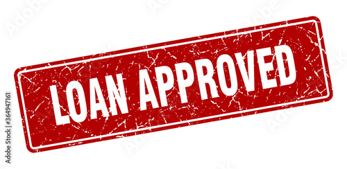 loan approved stamp. loan approved vintage red label. Sign
