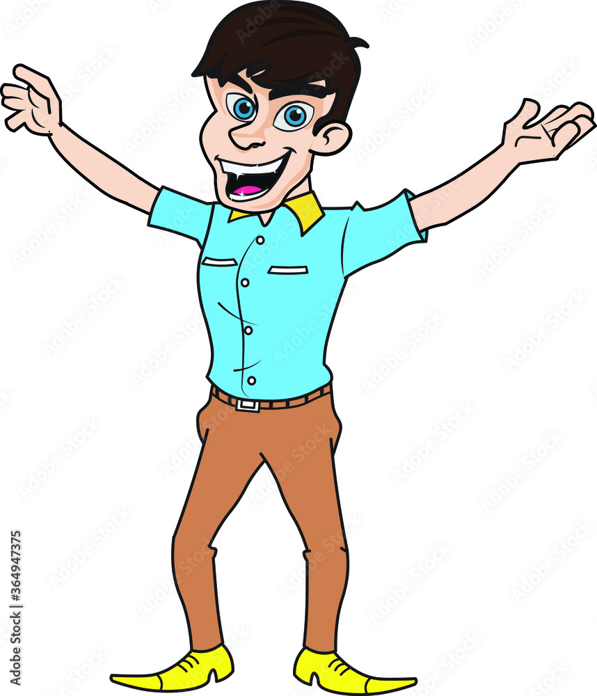 Young celebrity star enjoying his freedom with a big smile raising hands in the open air Young celebrity star enjoying his freedom with a big smile raising hands in the open air