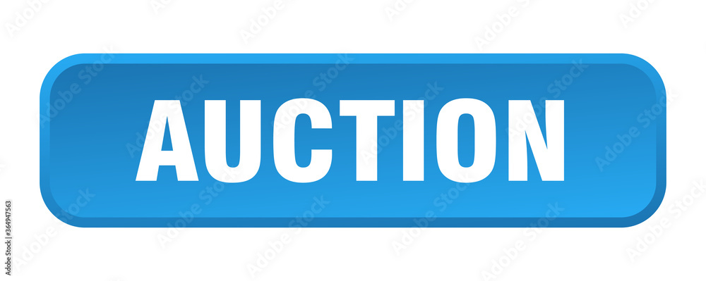 auction button. auction square 3d push button