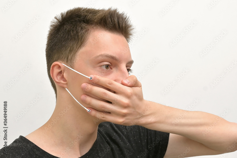 Conceptual Of Young Man Wearing Medical Mask Conceptual Of Young Man Wearing Medical Mask