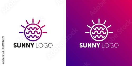 Abstract sun logo design template. Geometric sign. Universal energy tech vector icon