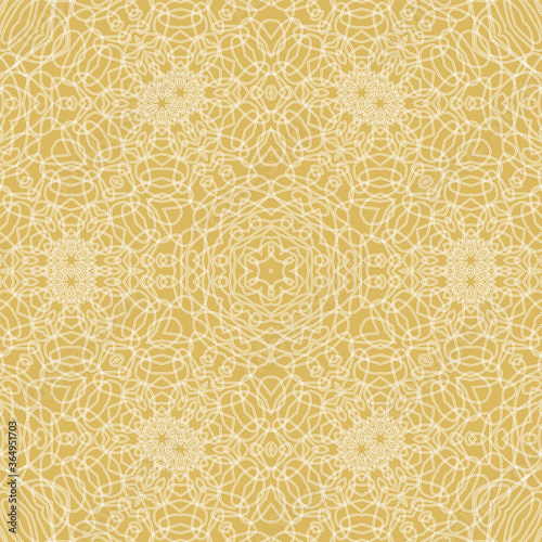 Gold brown geometric delicate seamless pattern vector graphic design.