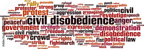 Civil disobedience word cloud