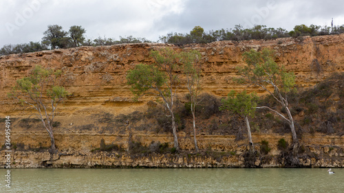 The red riverbanks of the River Murray at Maize Island Lagoon in Waikerie South Australia on 23 June 2020 photo